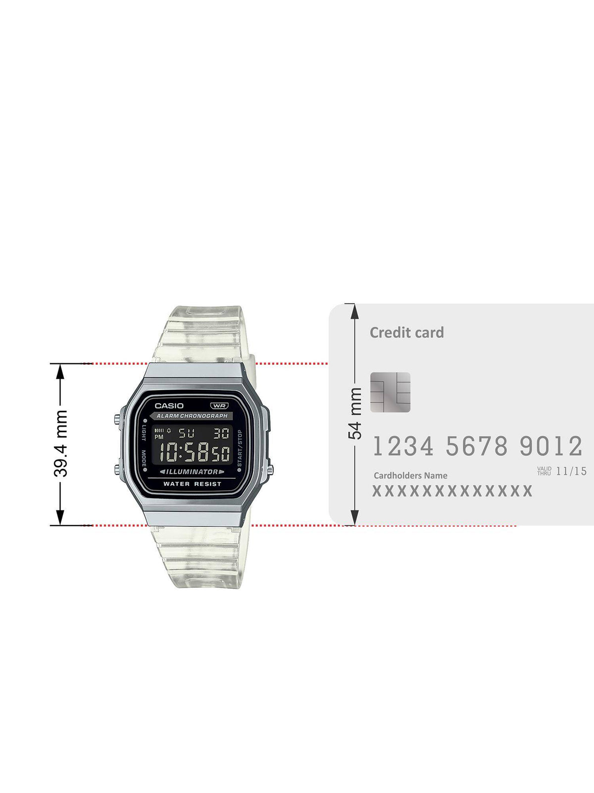 Unisex Vintage Series Black Dial Digital Watch - A168XES-1BDF | W92 - view 2