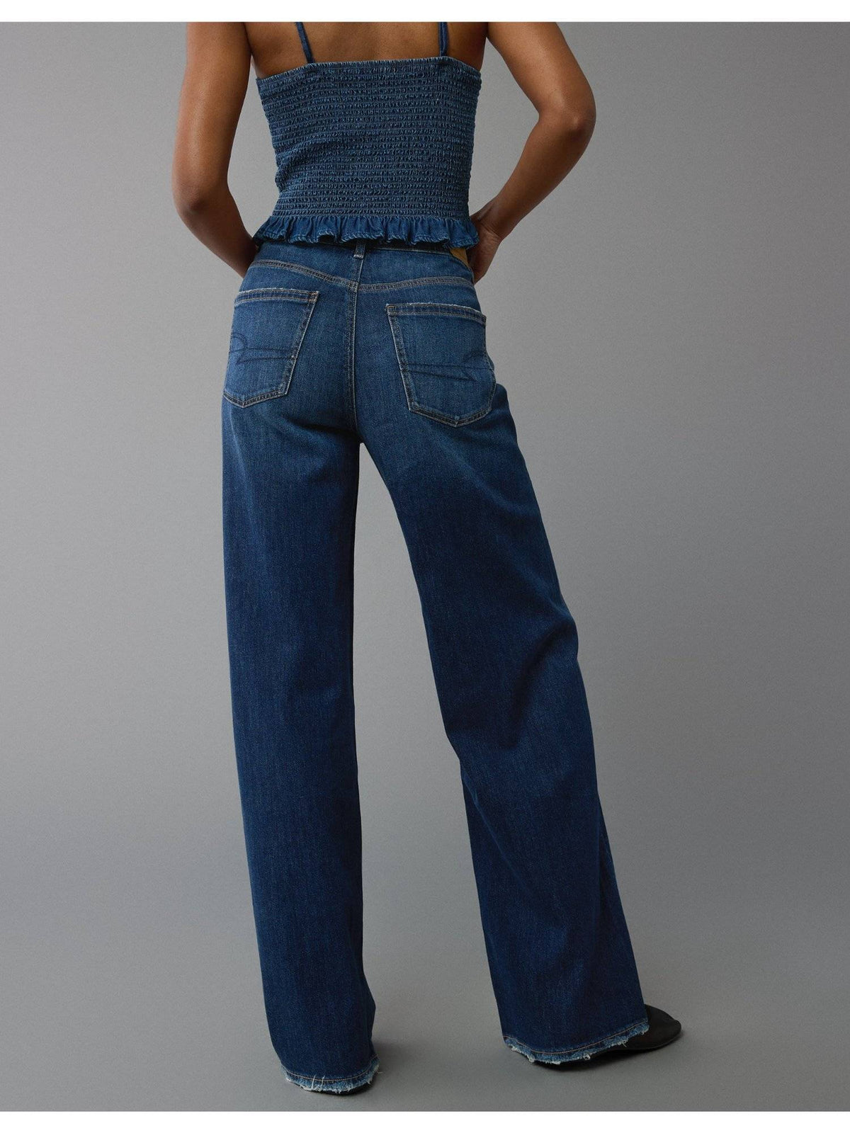 Women Navy Super High Rise Baggy Wide-leg Jeans | BG78 - view 3