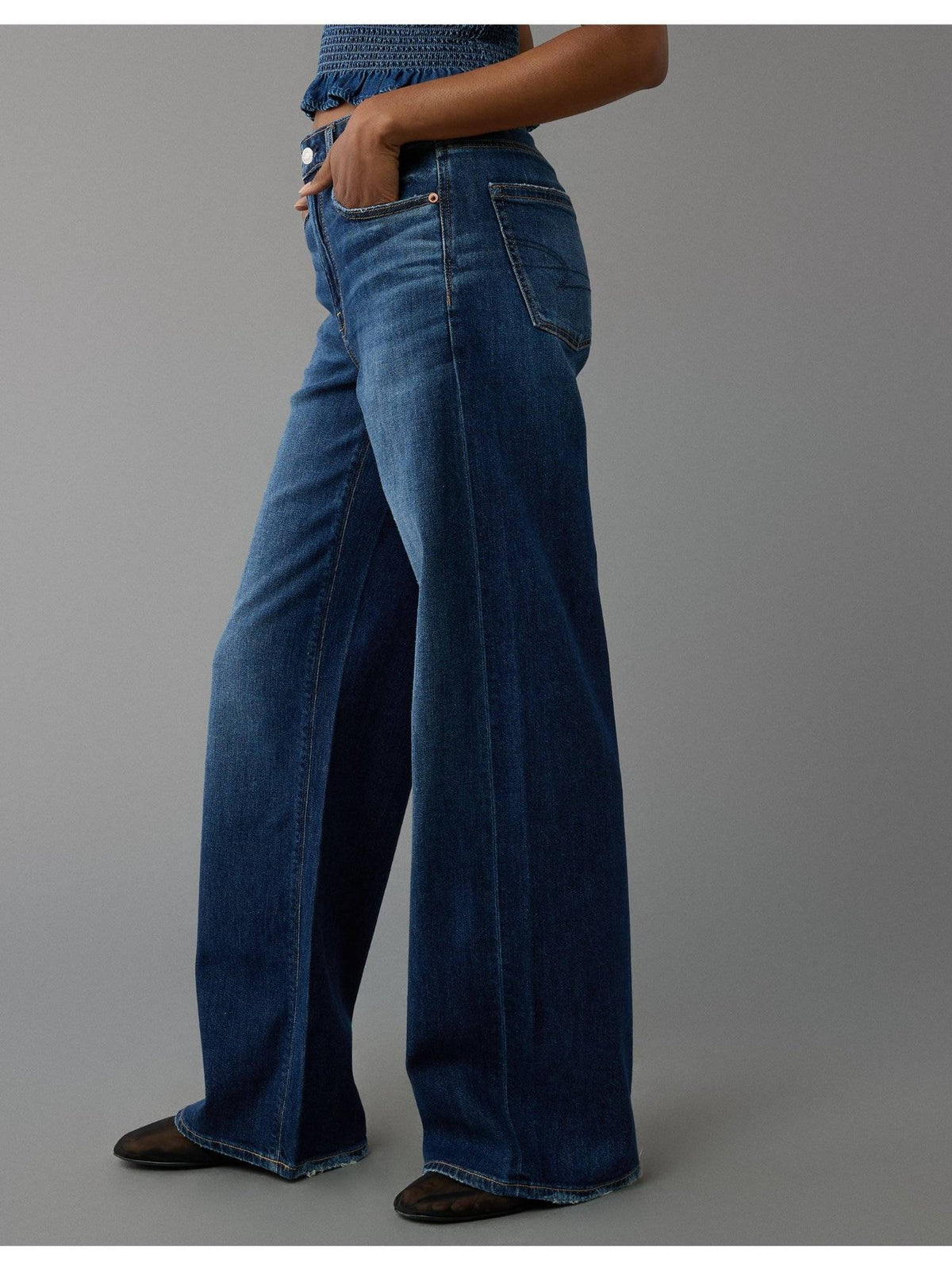 Women Navy Super High Rise Baggy Wide-leg Jeans | BG78 - view 4