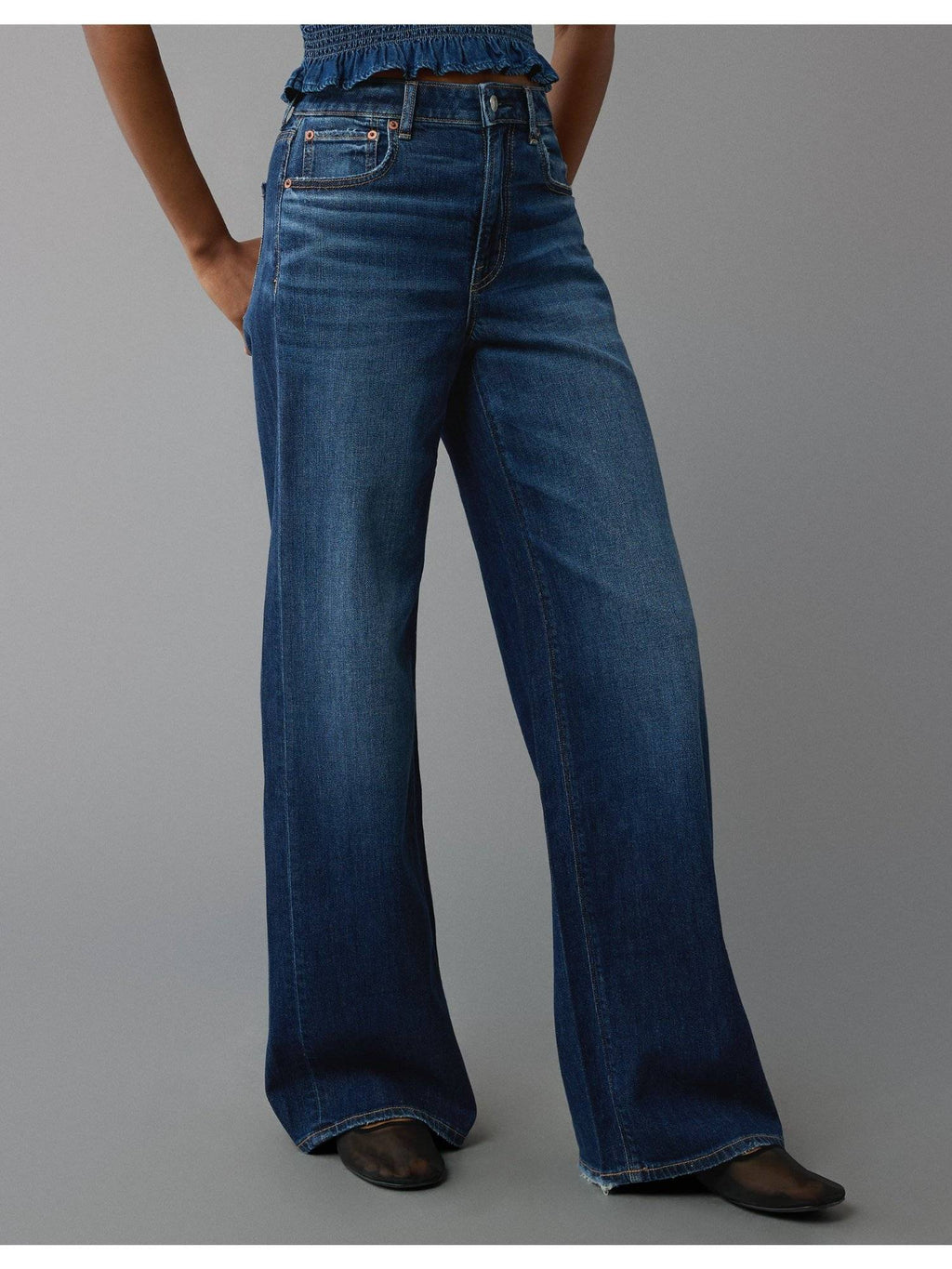 Women Navy Super High Rise Baggy Wide-leg Jeans | BG78 - view 5