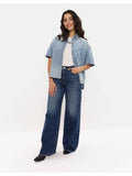 Women Blue Super High Rise Baggy Wide-leg Jeans | BG78 - view 1