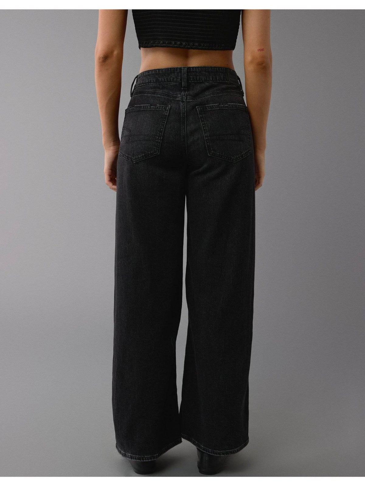 Women Black Ripped Super High Rise Baggy Wide-leg Jeans | RF89 - view 2