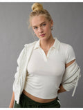 Women Off White Solid Polo T-Shirt | PW43 - view 1