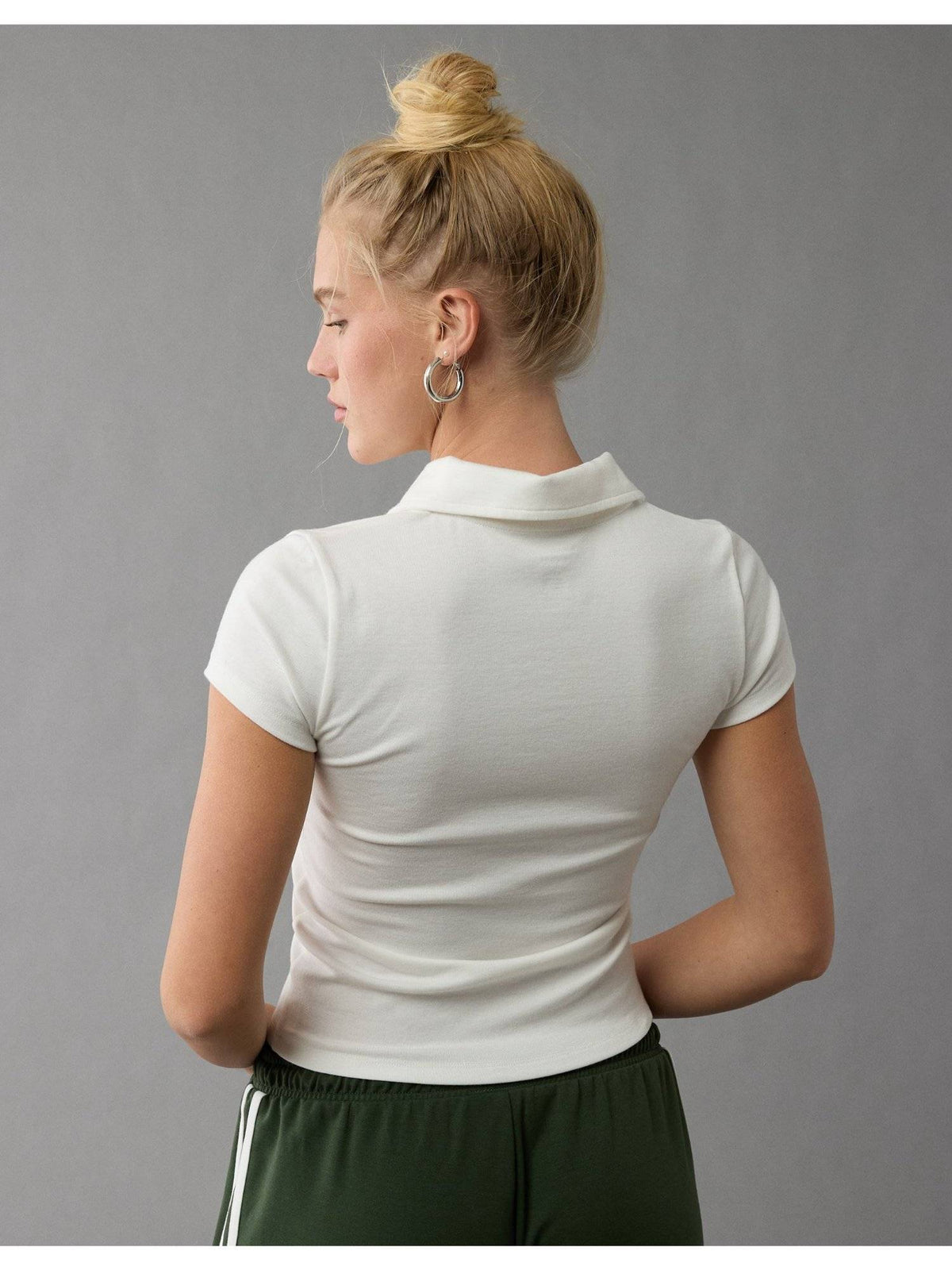 Women Off White Solid Polo T-Shirt | PW43 - view 3