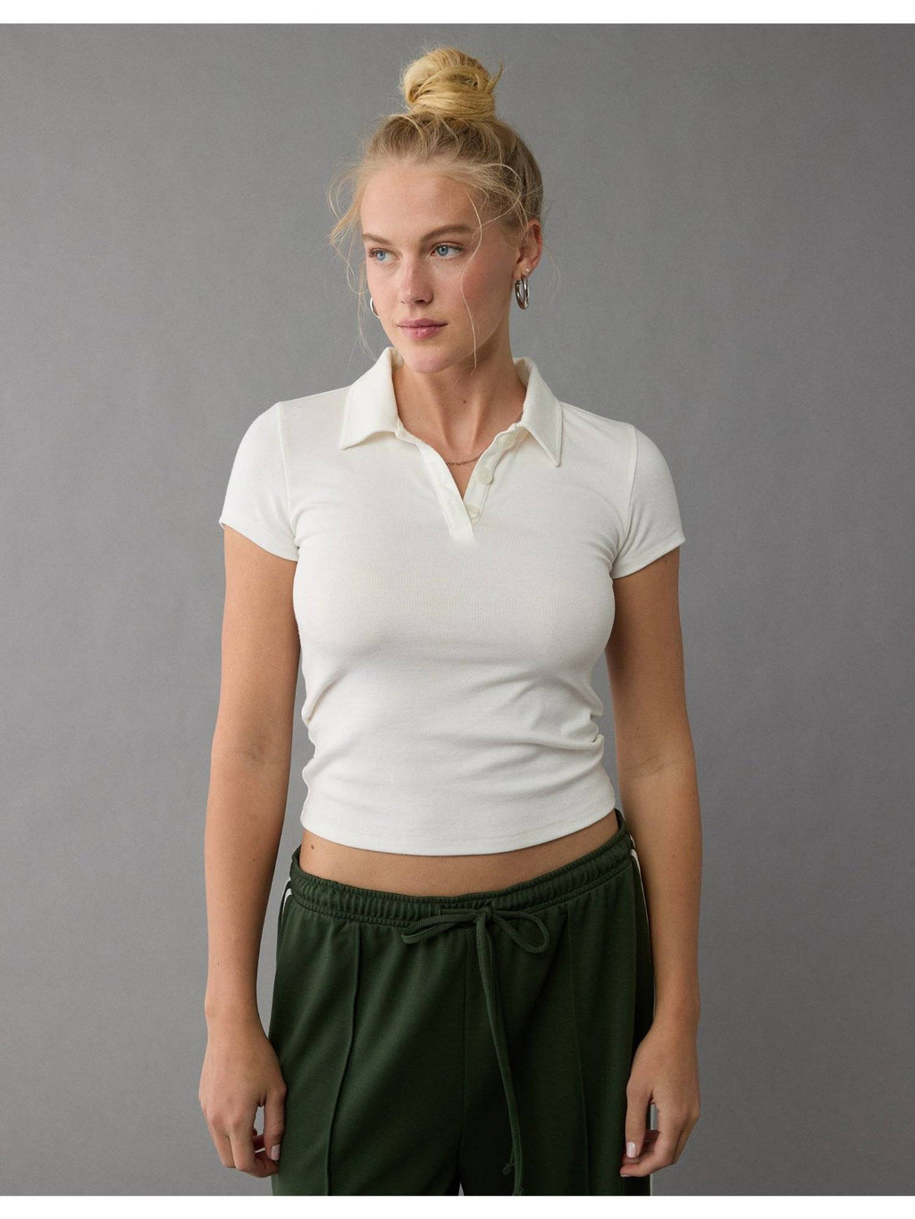 Women Off White Solid Polo T-Shirt | PW43 - view 4