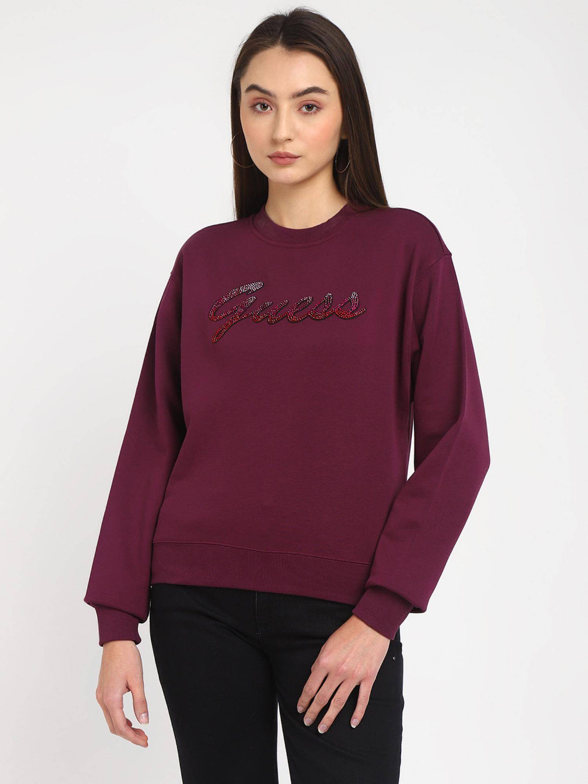Wine Embellished Sweatshirt | SS90 - view 1