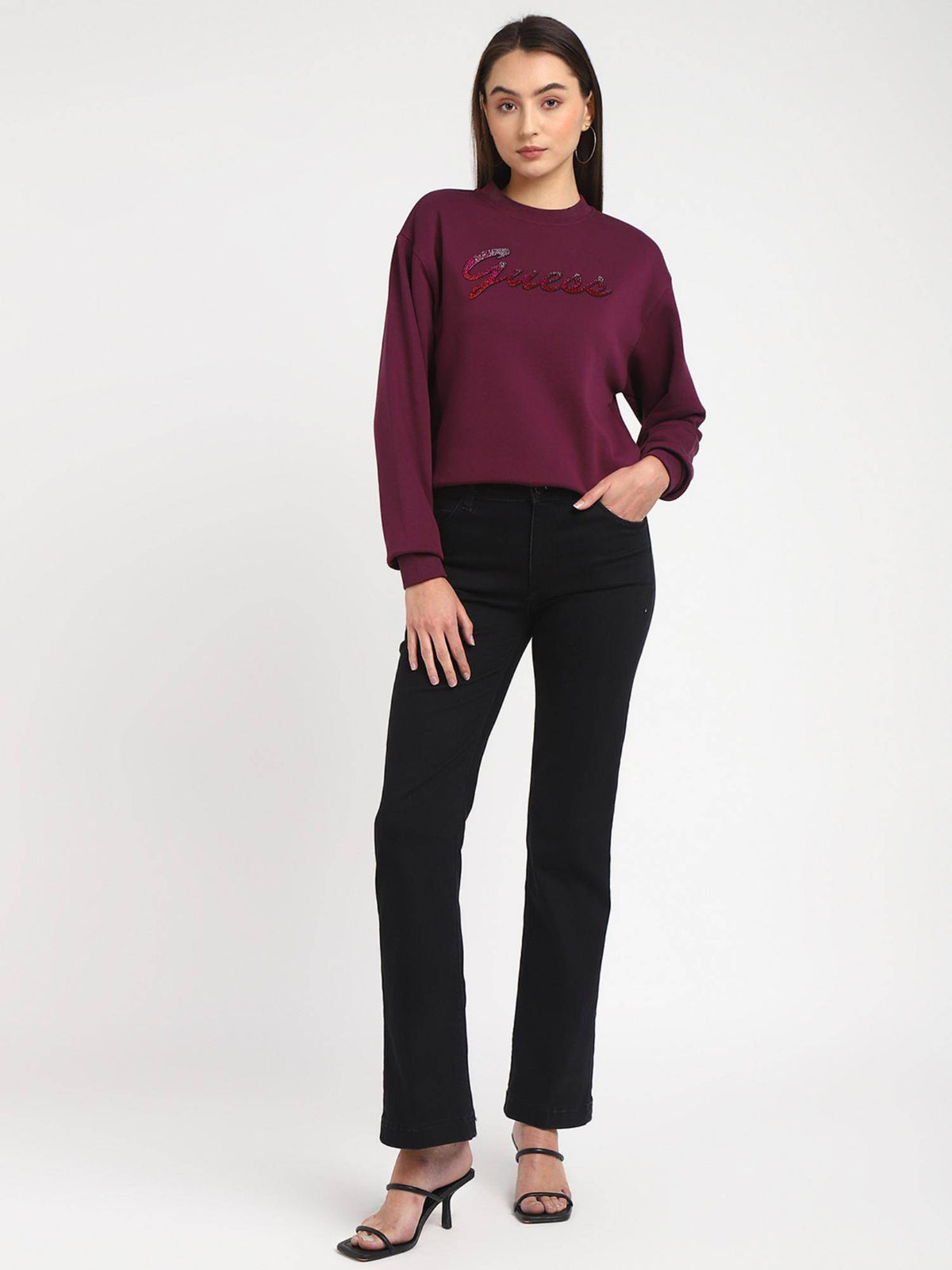 Wine Embellished Sweatshirt | SS90 - view 2