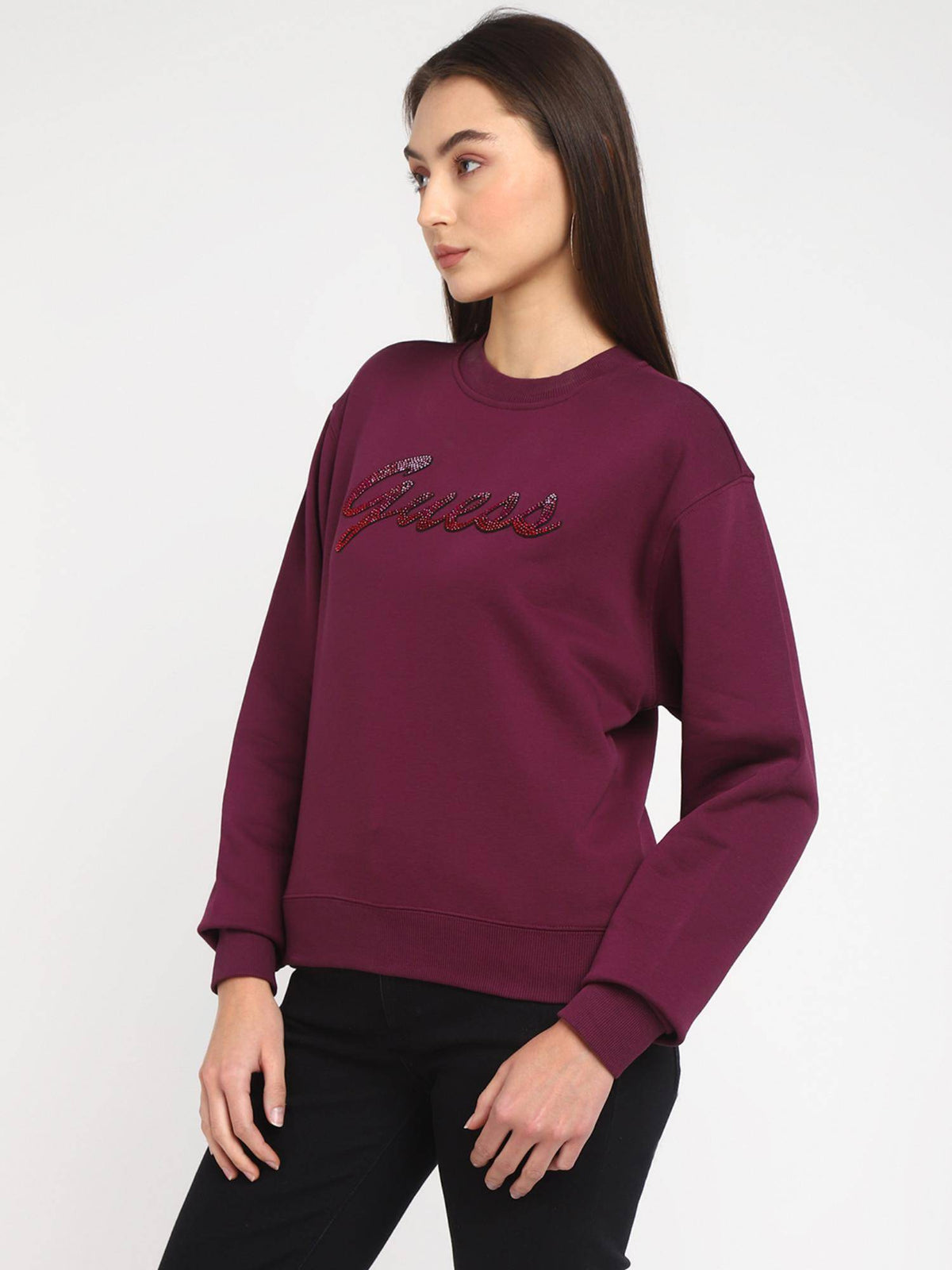 Wine Embellished Sweatshirt | SS90 - view 4