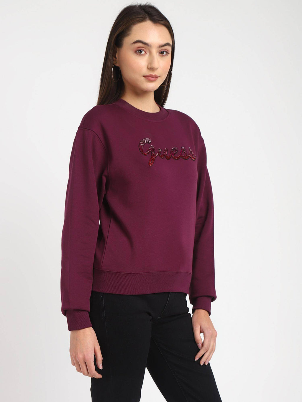 Wine Embellished Sweatshirt | HD56 - view 5