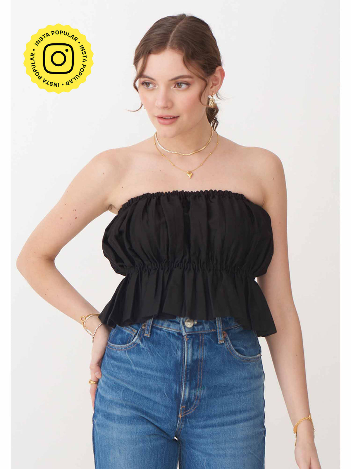 Black Solid/Plain Tuba Top | TT90 - view 1