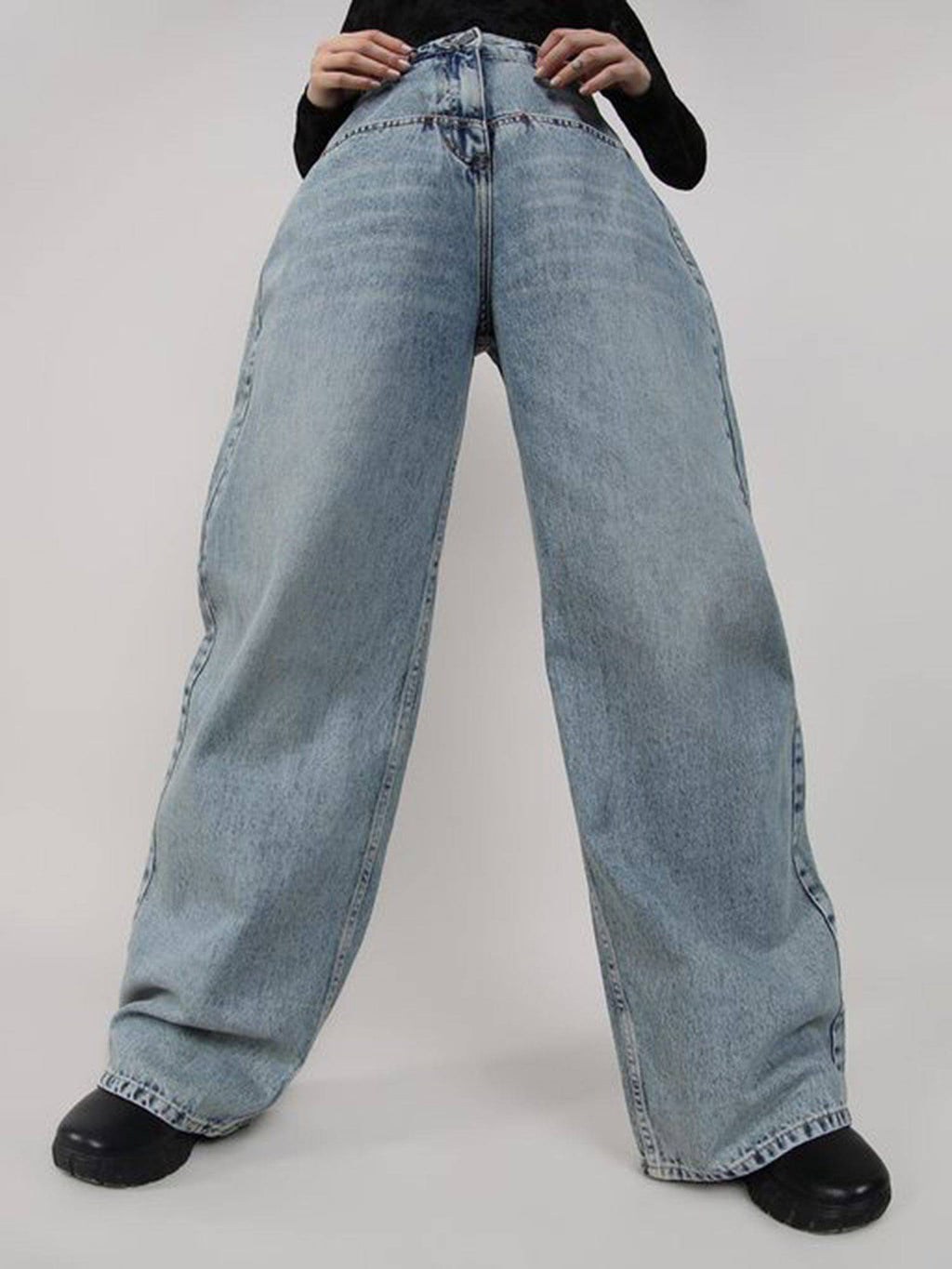 Blue Wide Leg Denim Jeans | WL90 - view 2