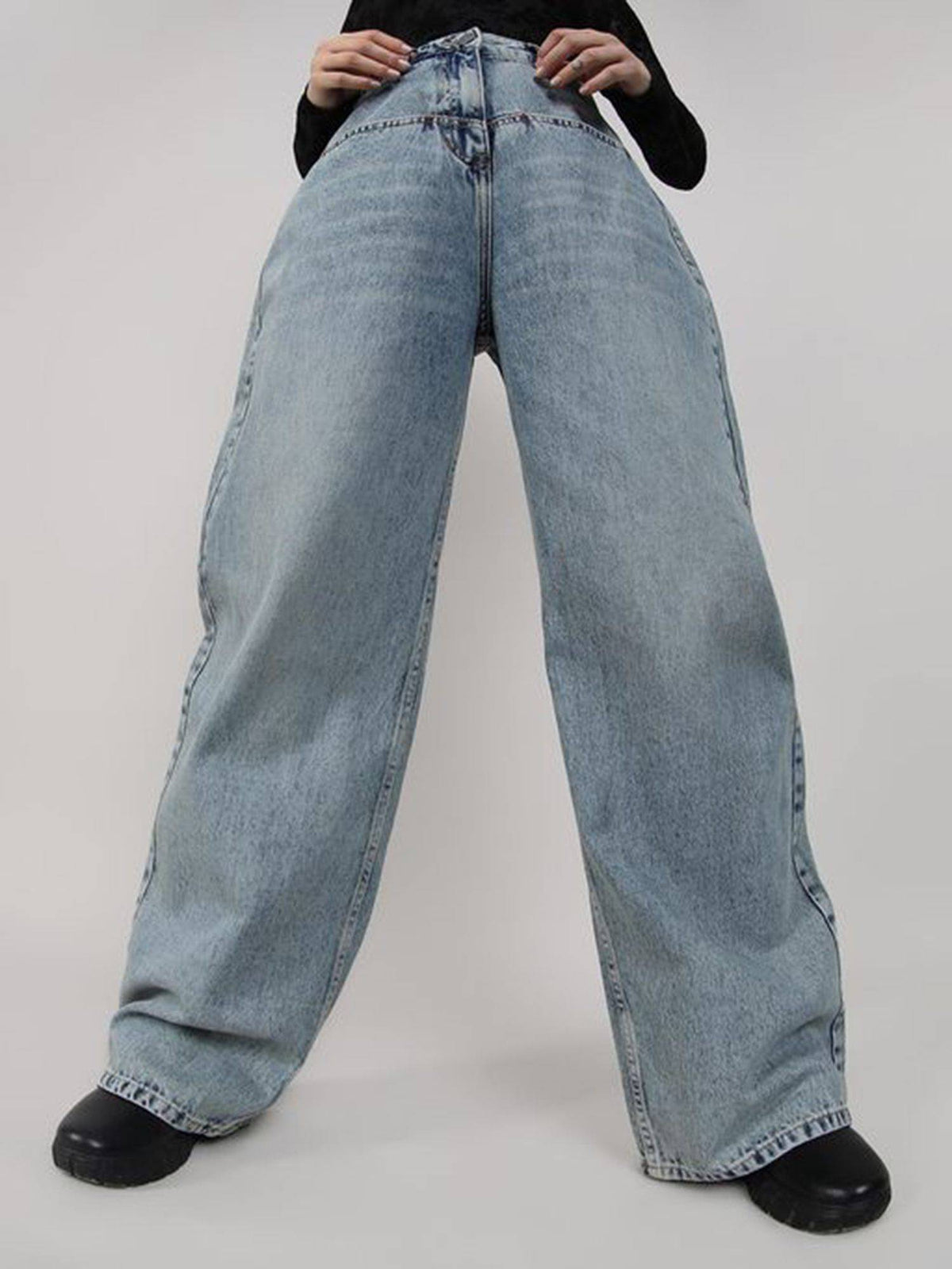 Blue Wide Leg Denim Jeans | WL90 - view 2