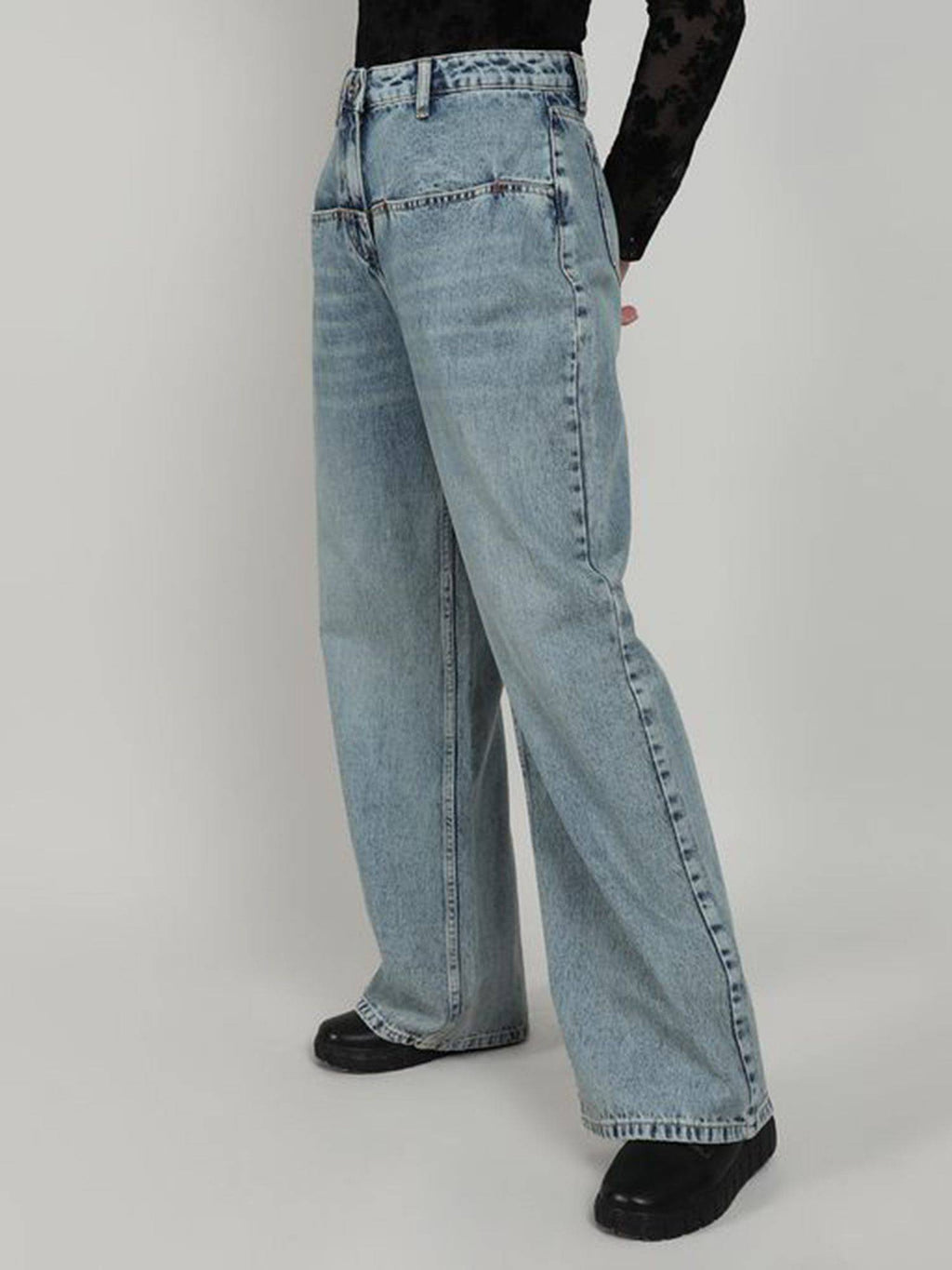 Blue Wide Leg Denim Jeans | WL90 - view 3