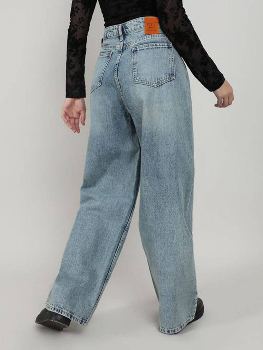 Blue Wide Leg Denim Jeans | WL90 - view 4
