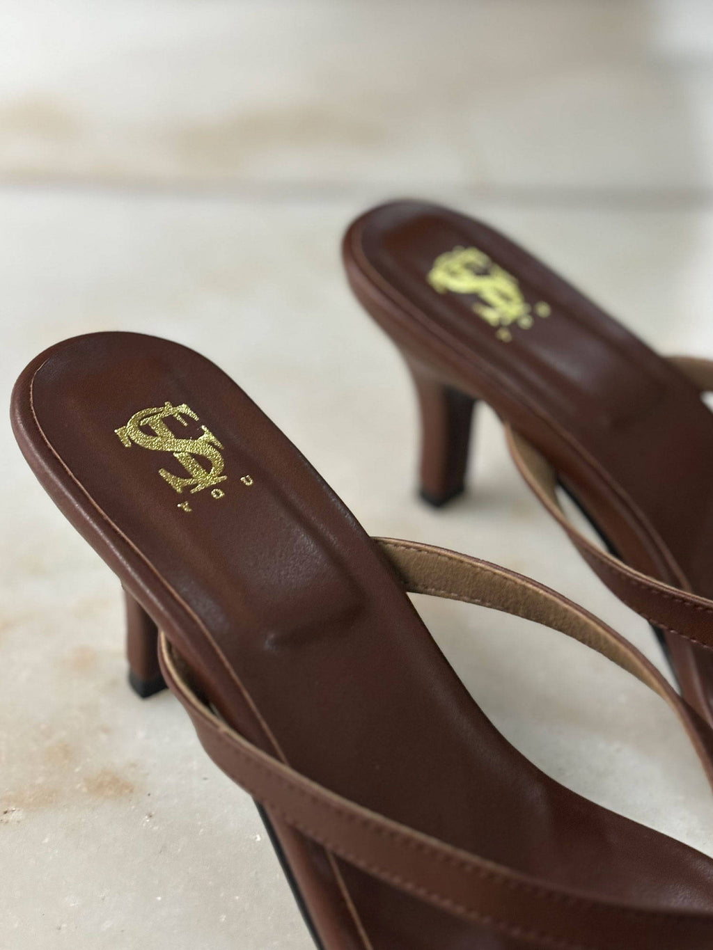 Brown Thong Heels | H78 - view 4