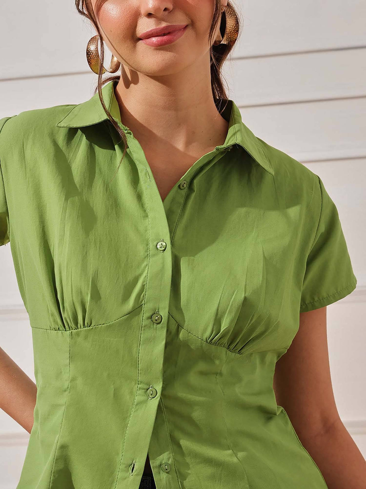 Women Green Corset Shirt | S67 - view 2