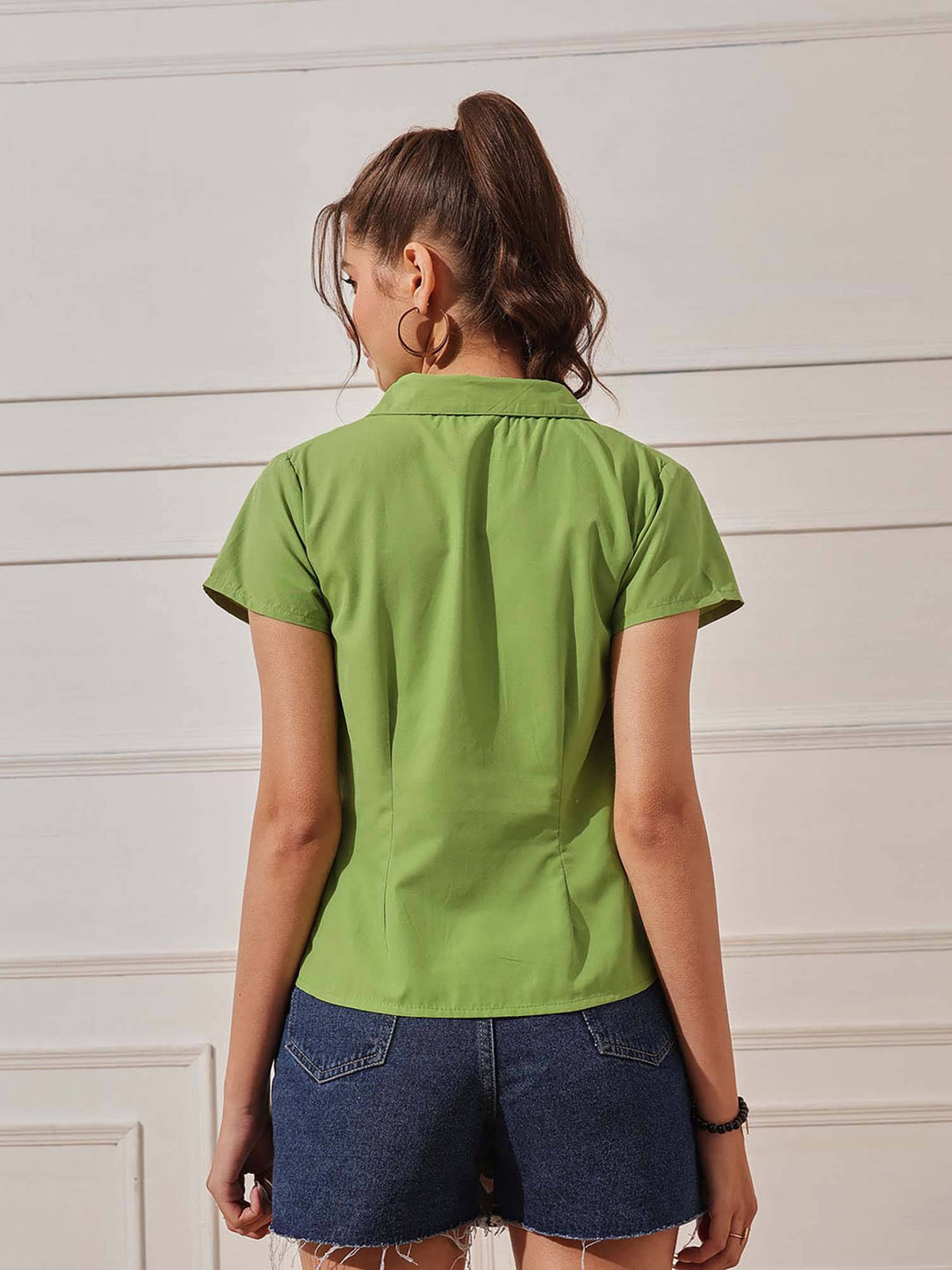 Women Green Corset Shirt | S67 - view 5