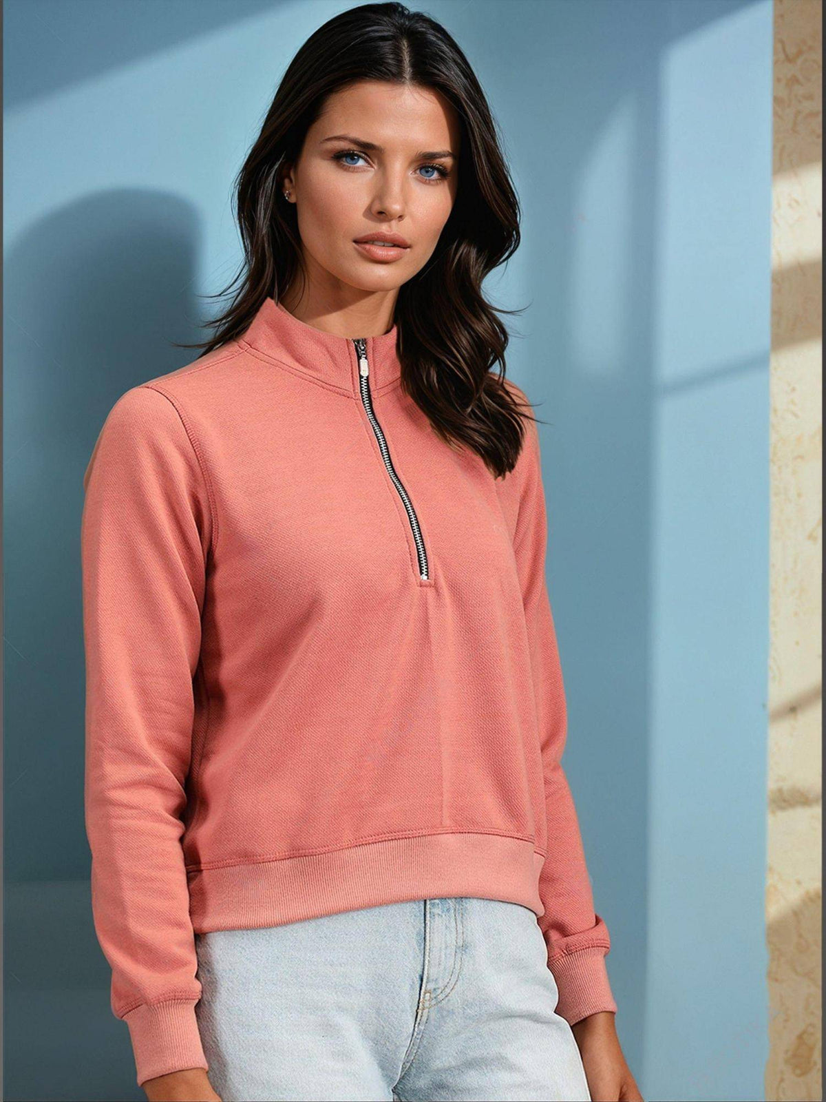 Pink Solid Sweatshirt | SS90 - view 2
