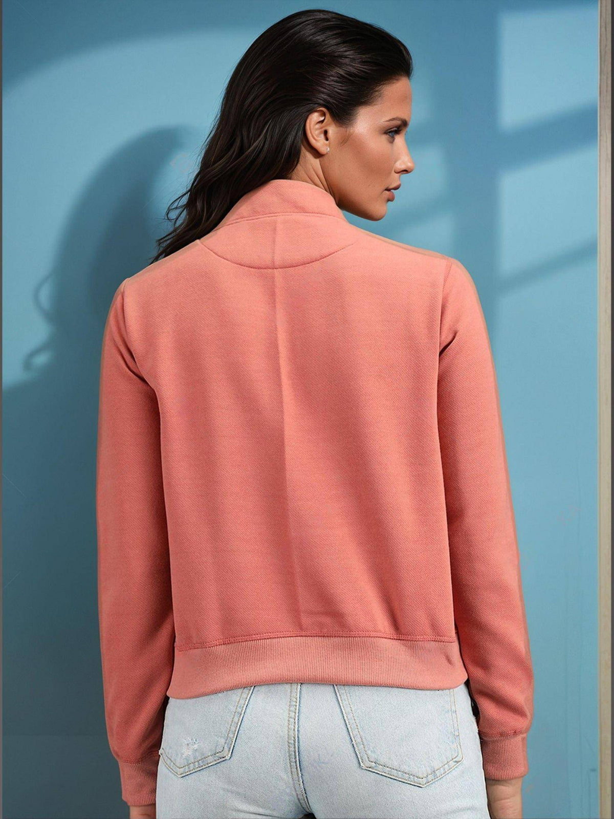 Pink Solid Sweatshirt | SS90 - view 4