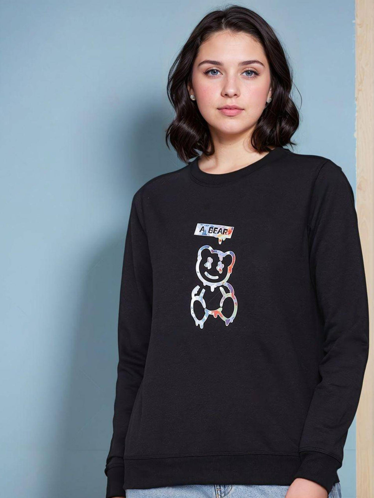 Black Printed Sweatshirt | SS90 - view 1
