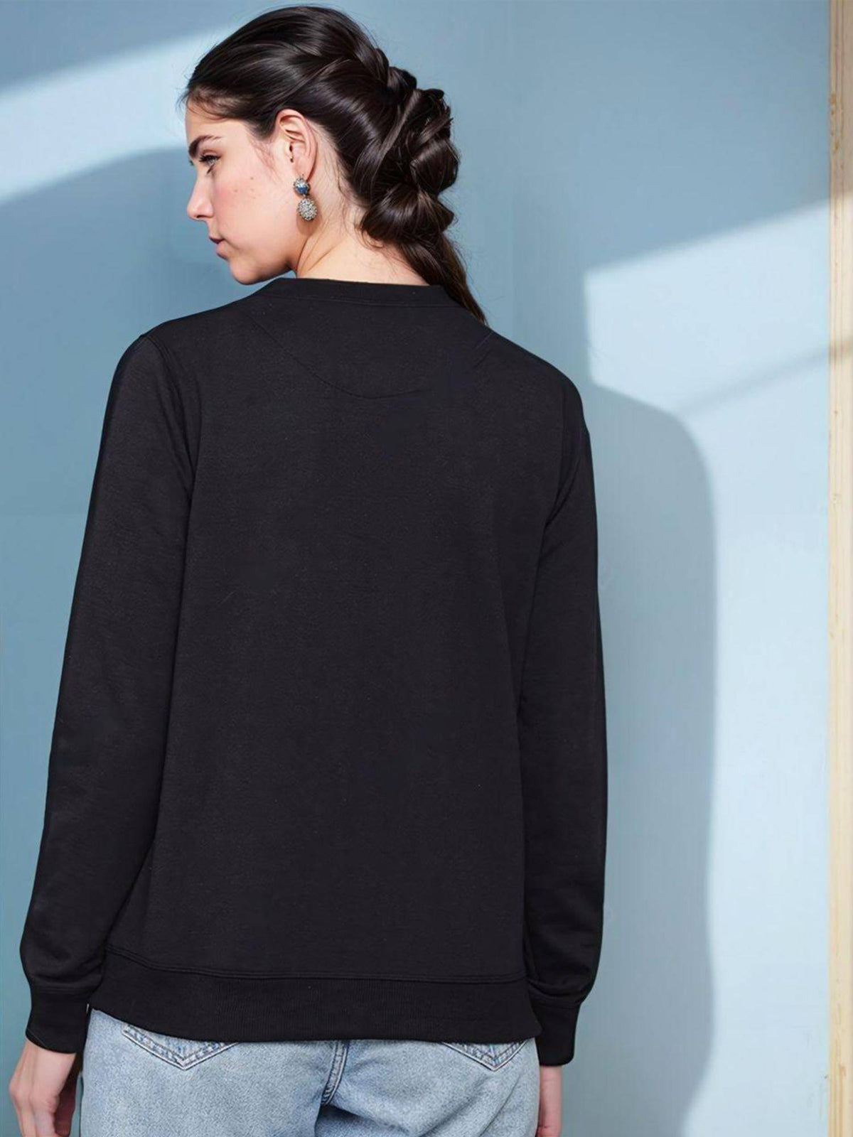 Black Printed Sweatshirt | SS90 - view 3