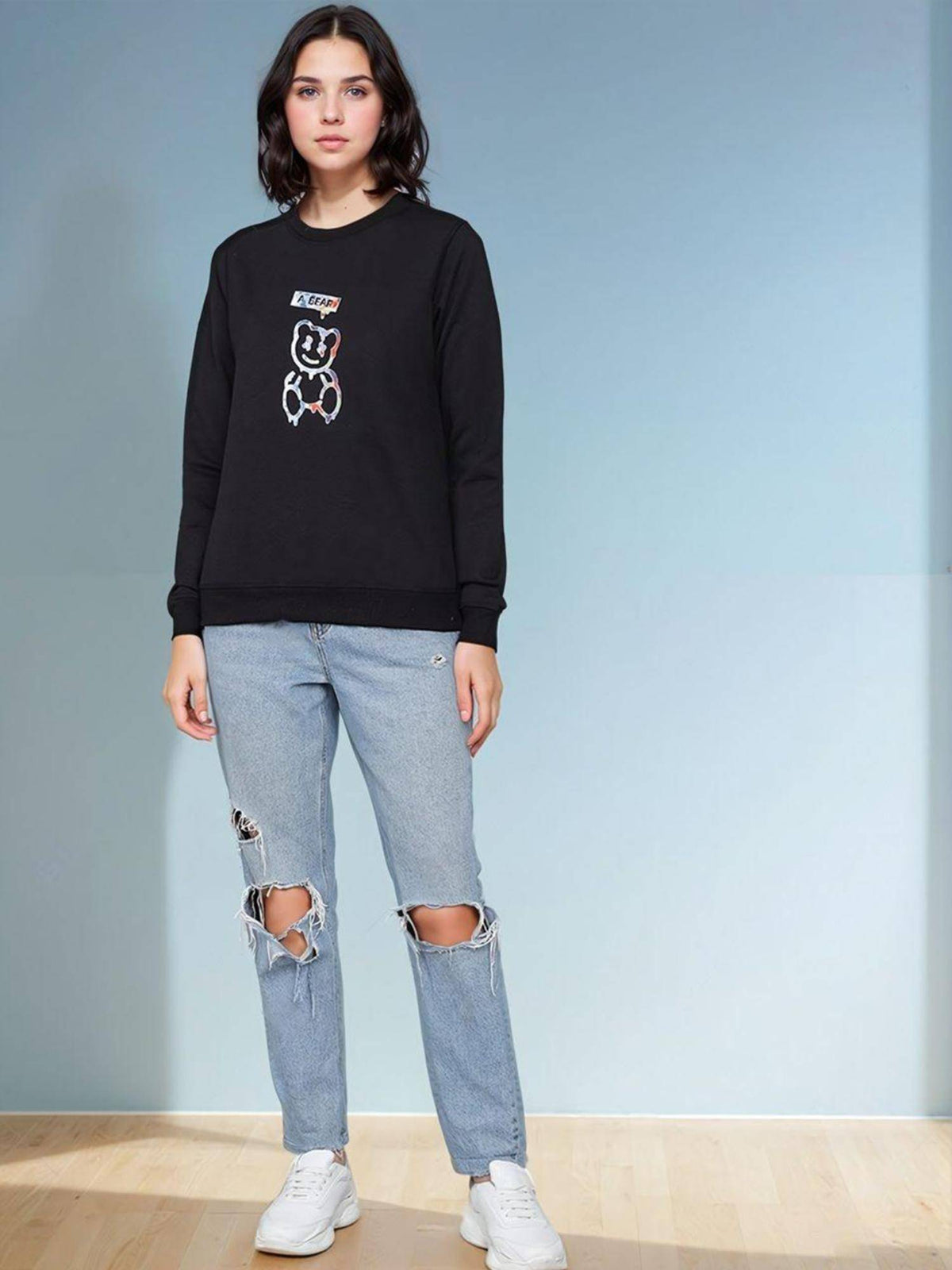 Black Printed Sweatshirt | SS90 - view 4