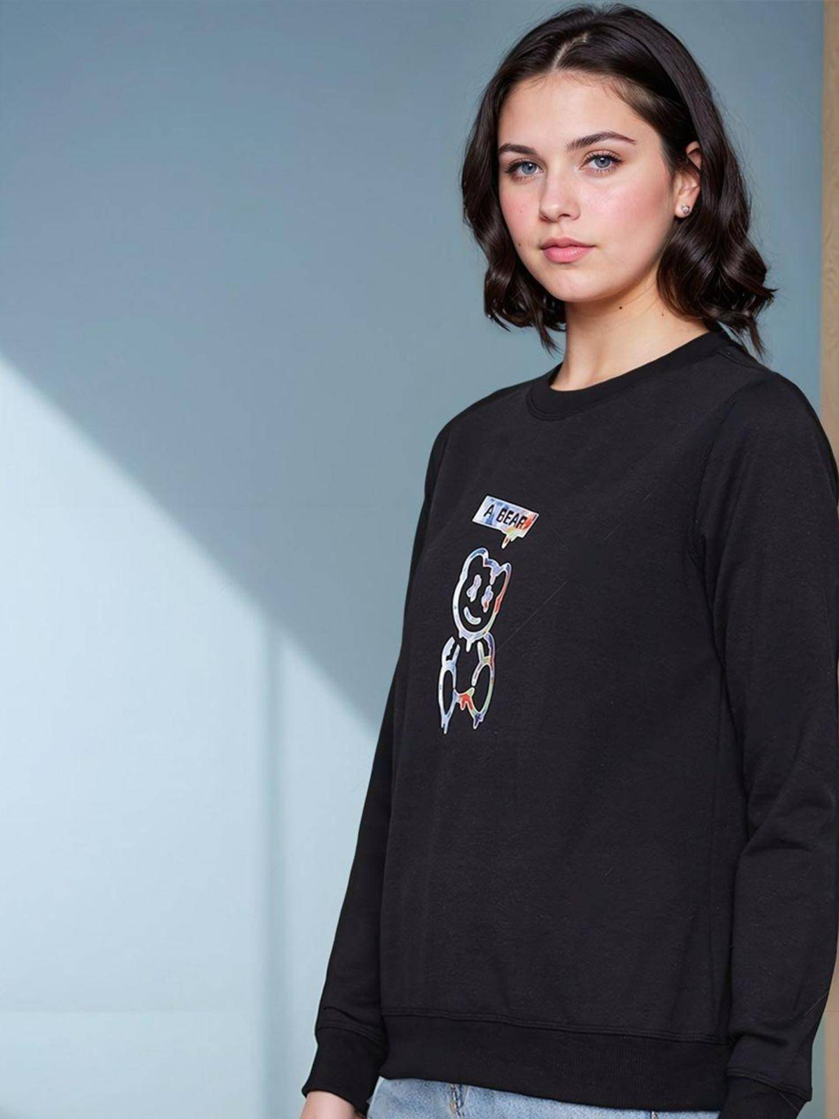 Black Printed Sweatshirt | SS90 - view 5