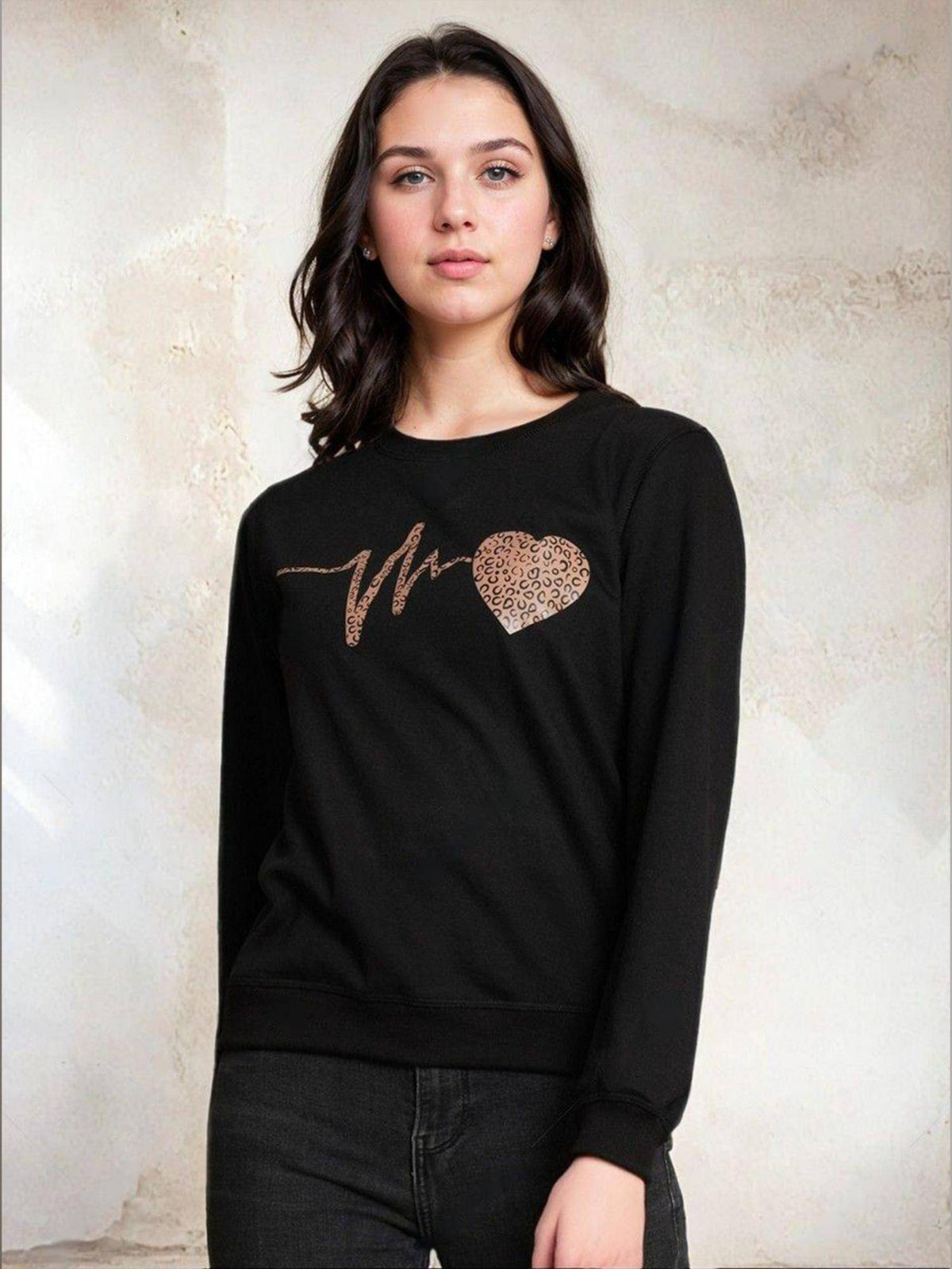 Black Printed Sweatshirt | HD56 - view 1