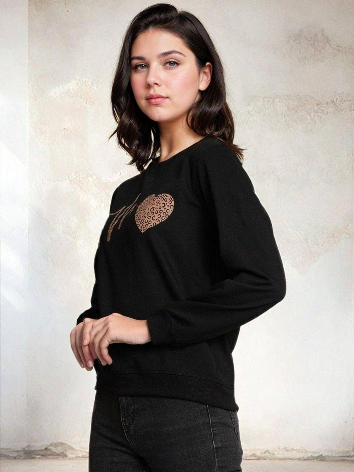 Black Printed Sweatshirt | SS90 - view 2