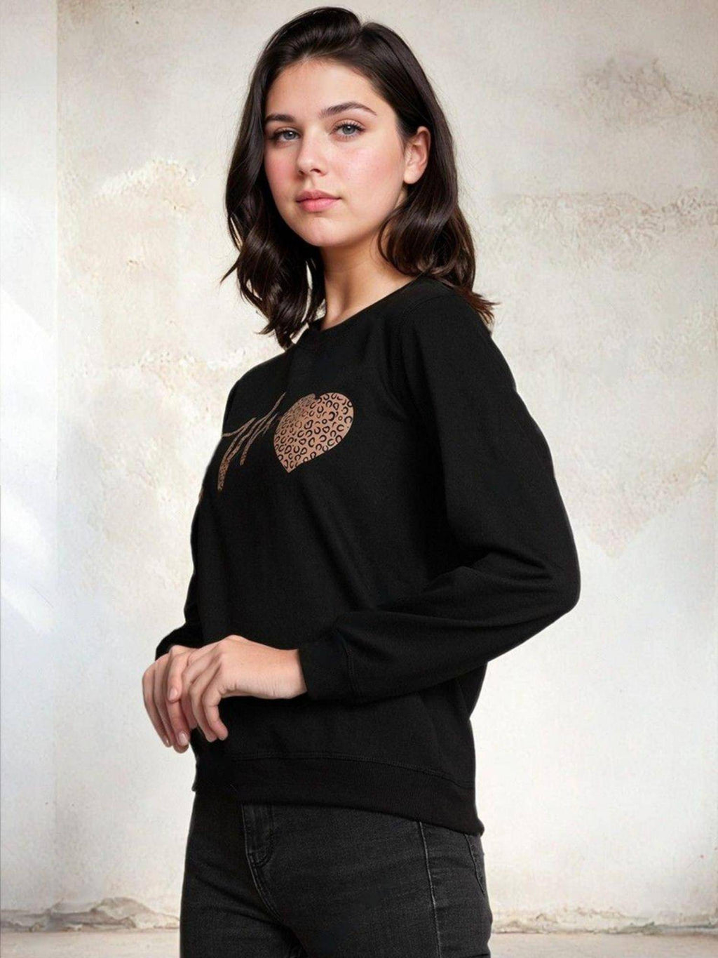 Black Printed Sweatshirt | HD56 - view 2