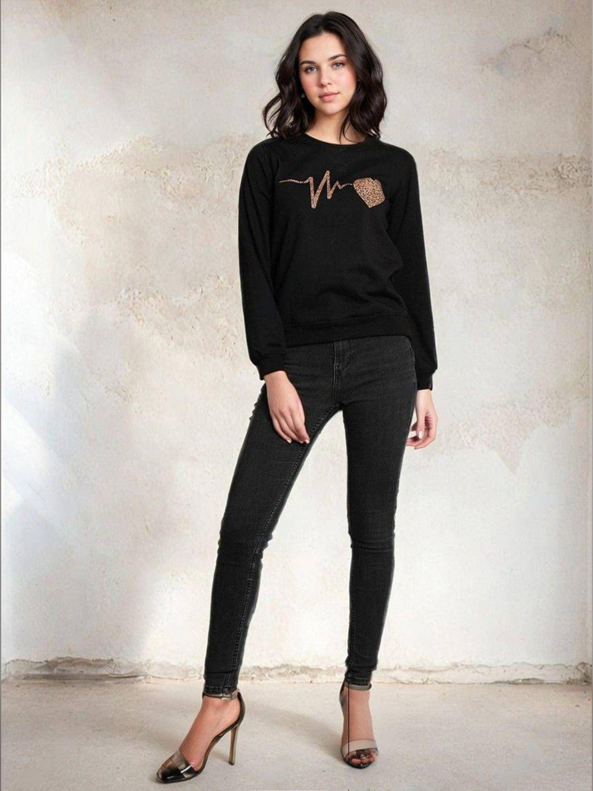 Black Printed Sweatshirt | HD56 - view 5