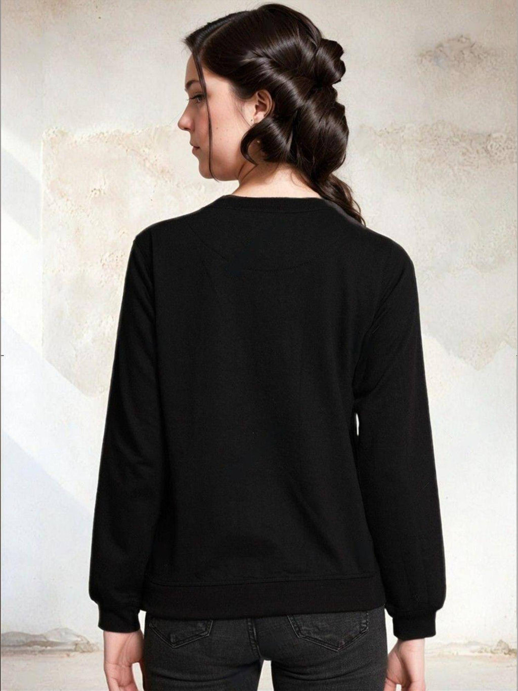 Black Printed Sweatshirt | HD56 - view 6