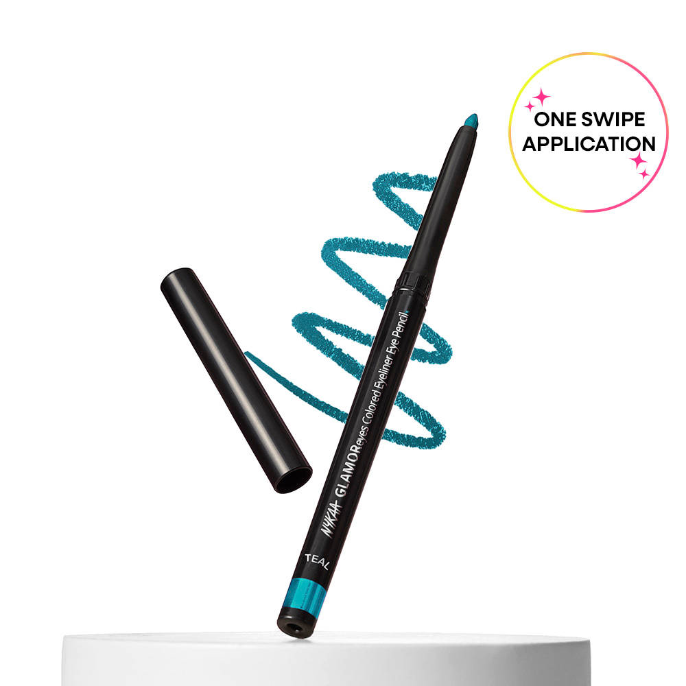 Nykaa GLAMOReyes Waterproof & Smudgeproof Colored Kajal Eyeliner Eye Pencil | E20 - view 10