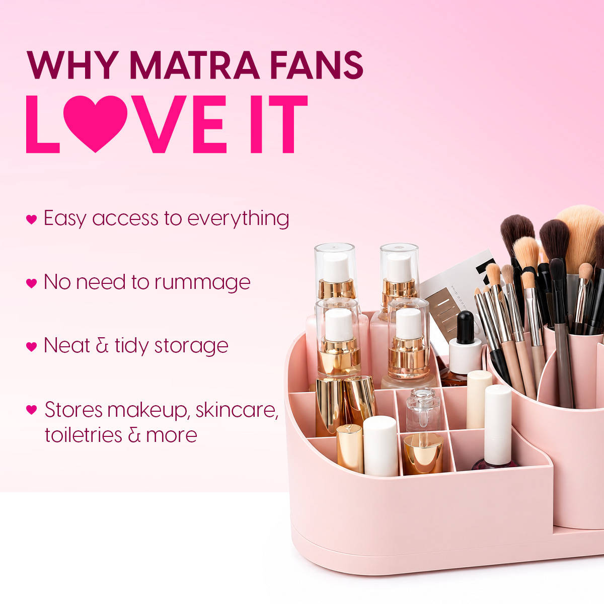 Makeup Organiser Rotating Cosmetic Storage Stand Tray Lipsticks Vanity Brushes Skincare Holder | C83 - view 2