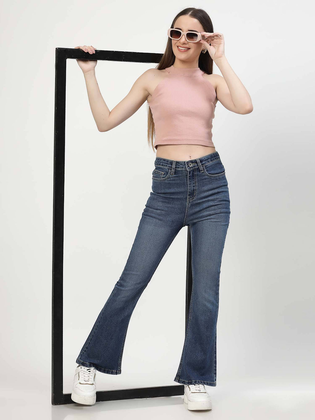 Boot Cut Mid Rise Blue Jeans | BT10 - view 6