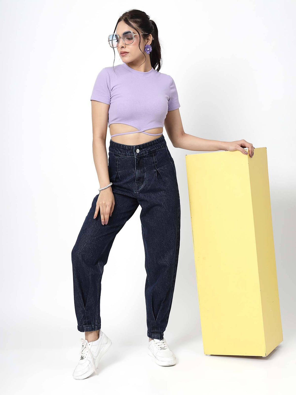 Balloon Bottom Navy Blue Jeans | RF89 - view 6