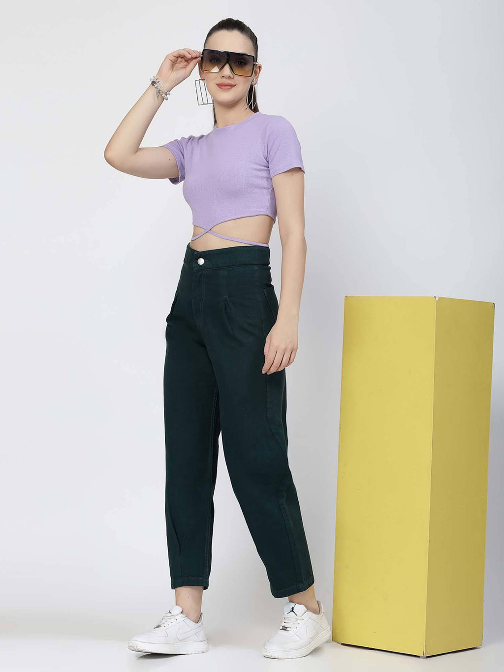 Balloon Bottom Teal Green Jeans | RF89 - view 6