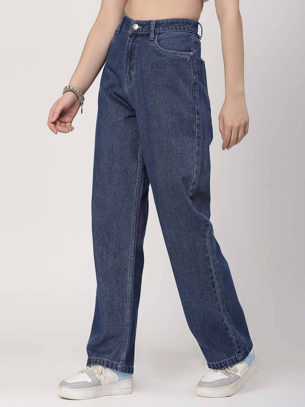 Hight Rise Straight Fit Blue Jeans | ST23 - view 3