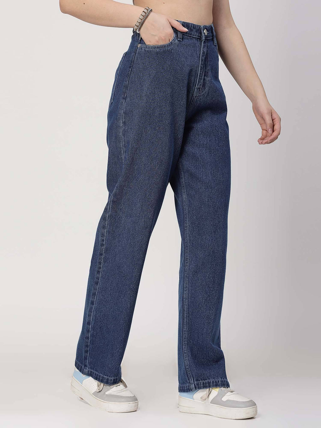 Hight Rise Straight Fit Blue Jeans | ST23 - view 4