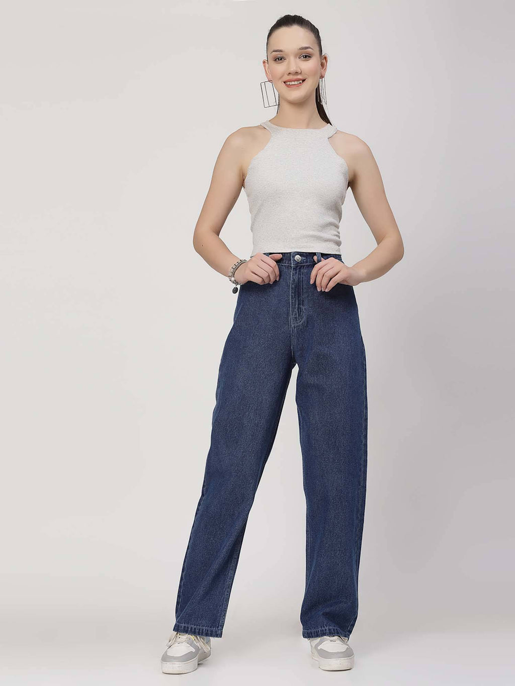 Hight Rise Straight Fit Blue Jeans | ST23 - view 7