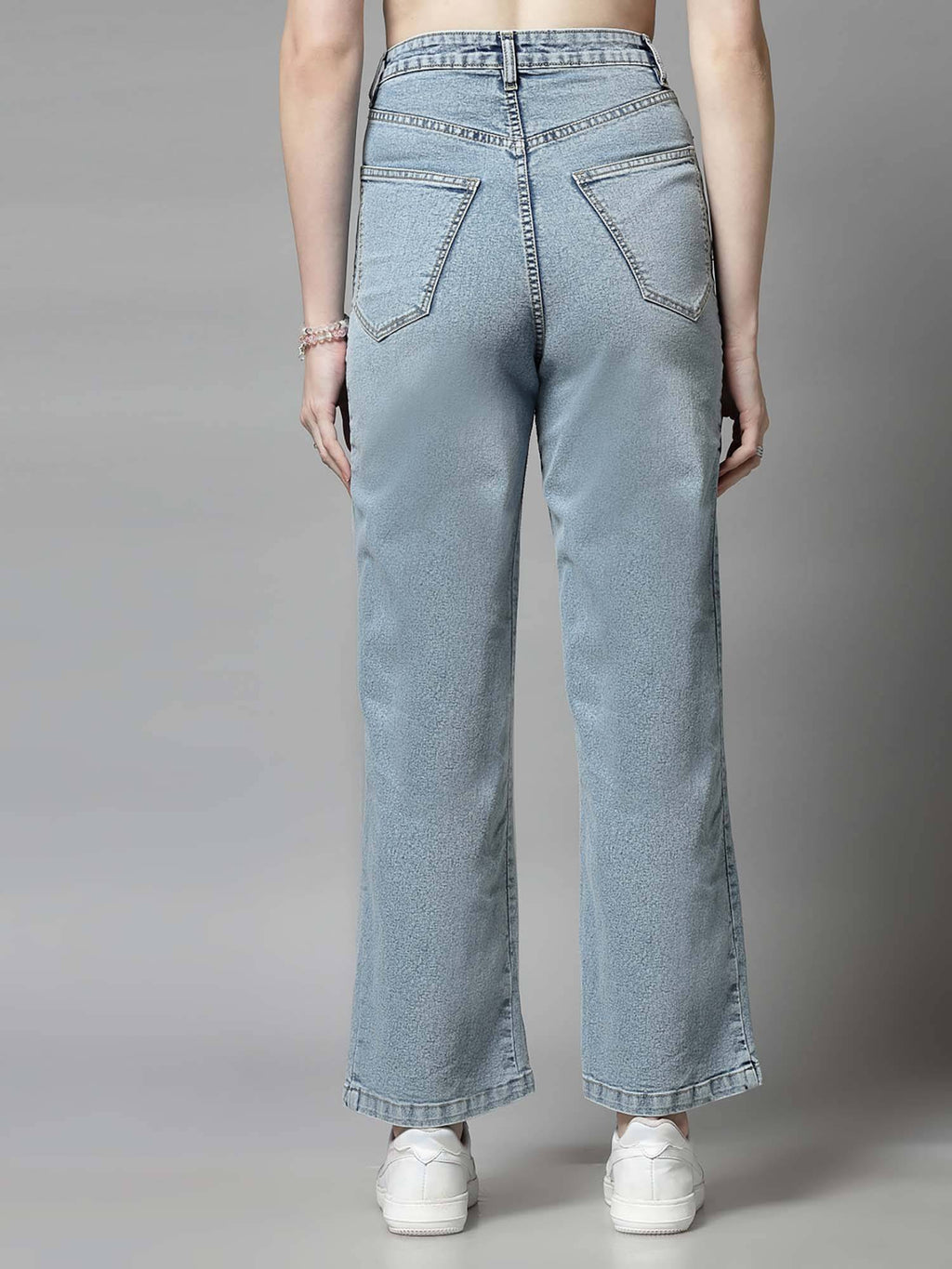 High Rise Wide Leg Blue Jeans | WL90 - view 2