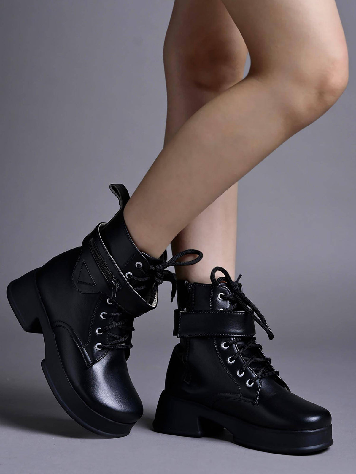 Smart Casual Mid Top Black Casual Boots for Women | BT61 - view 1