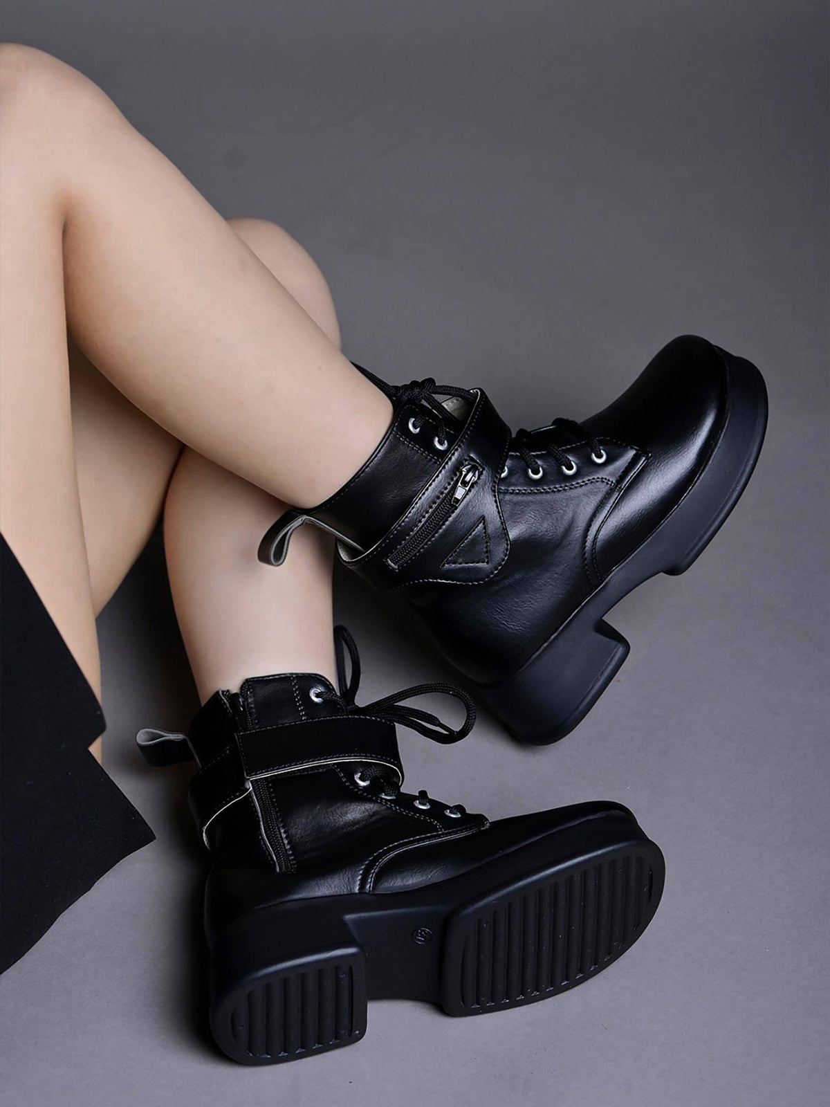 Smart Casual Mid Top Black Casual Boots for Women | BT61 - view 2