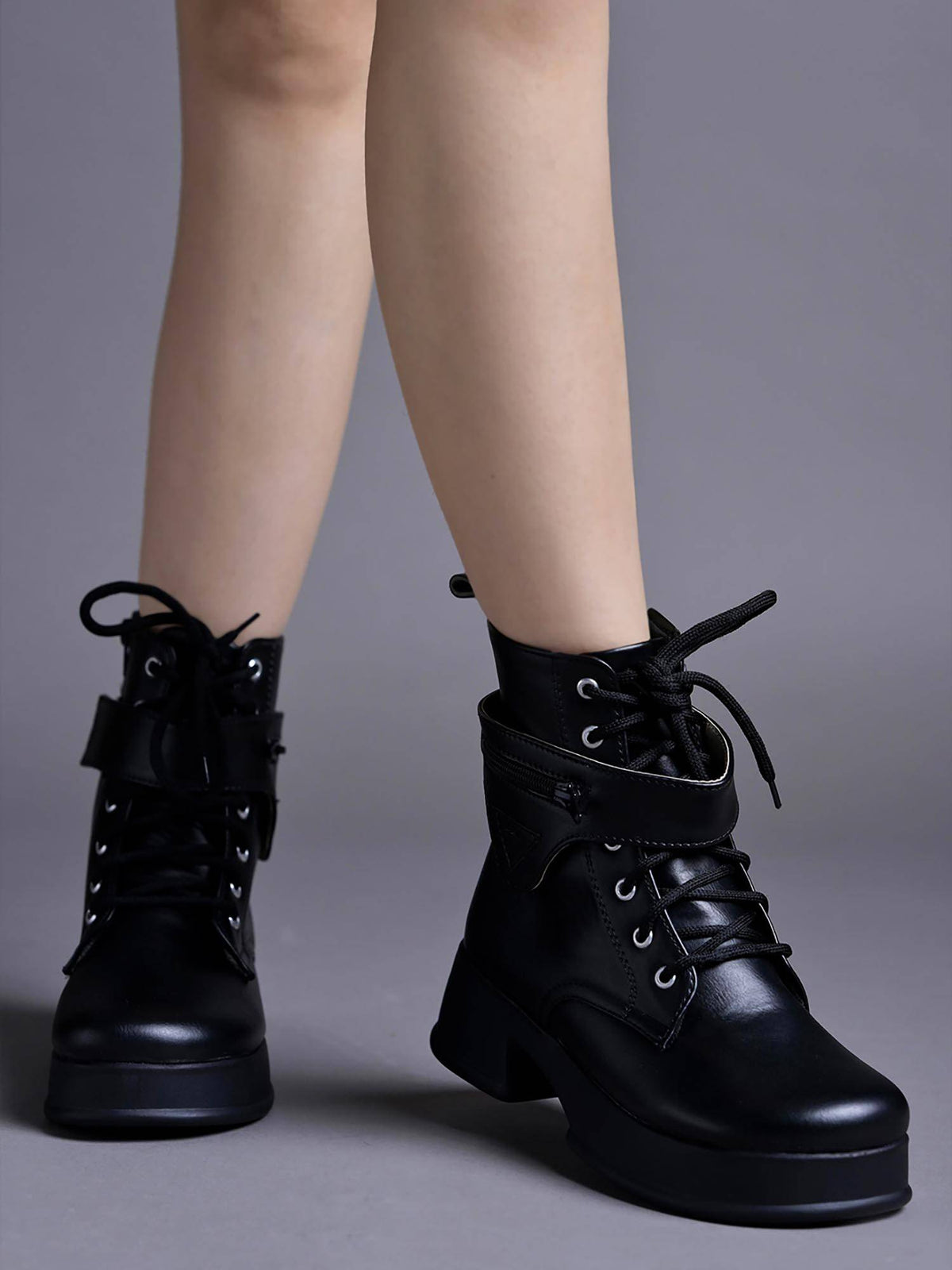 Smart Casual Mid Top Black Casual Boots for Women | BT61 - view 3