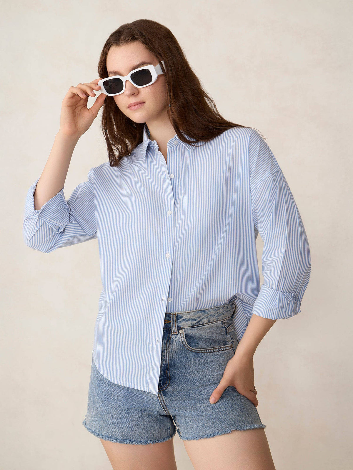 Brown Stripes Cotton Shirt | S67 - view 7