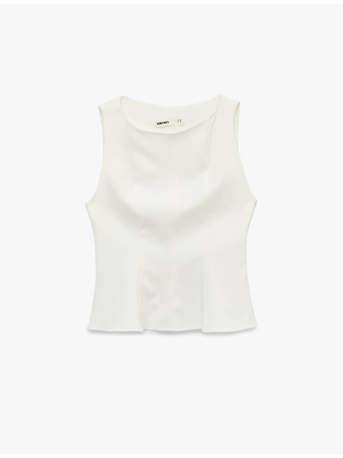 Womens White Sleeveless Peplum Top | pt51 - view 1