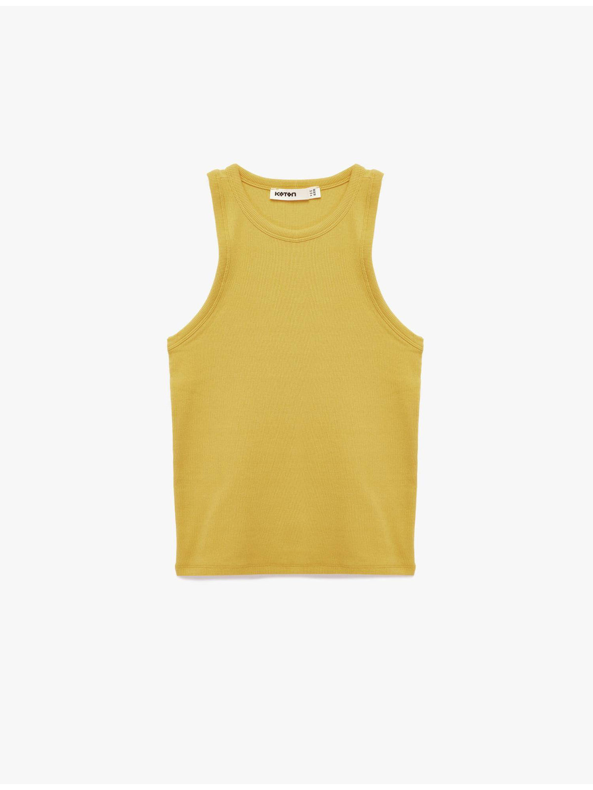 Womens Yellow Cotton Ribbed Tank Top | TT98 - view 6
