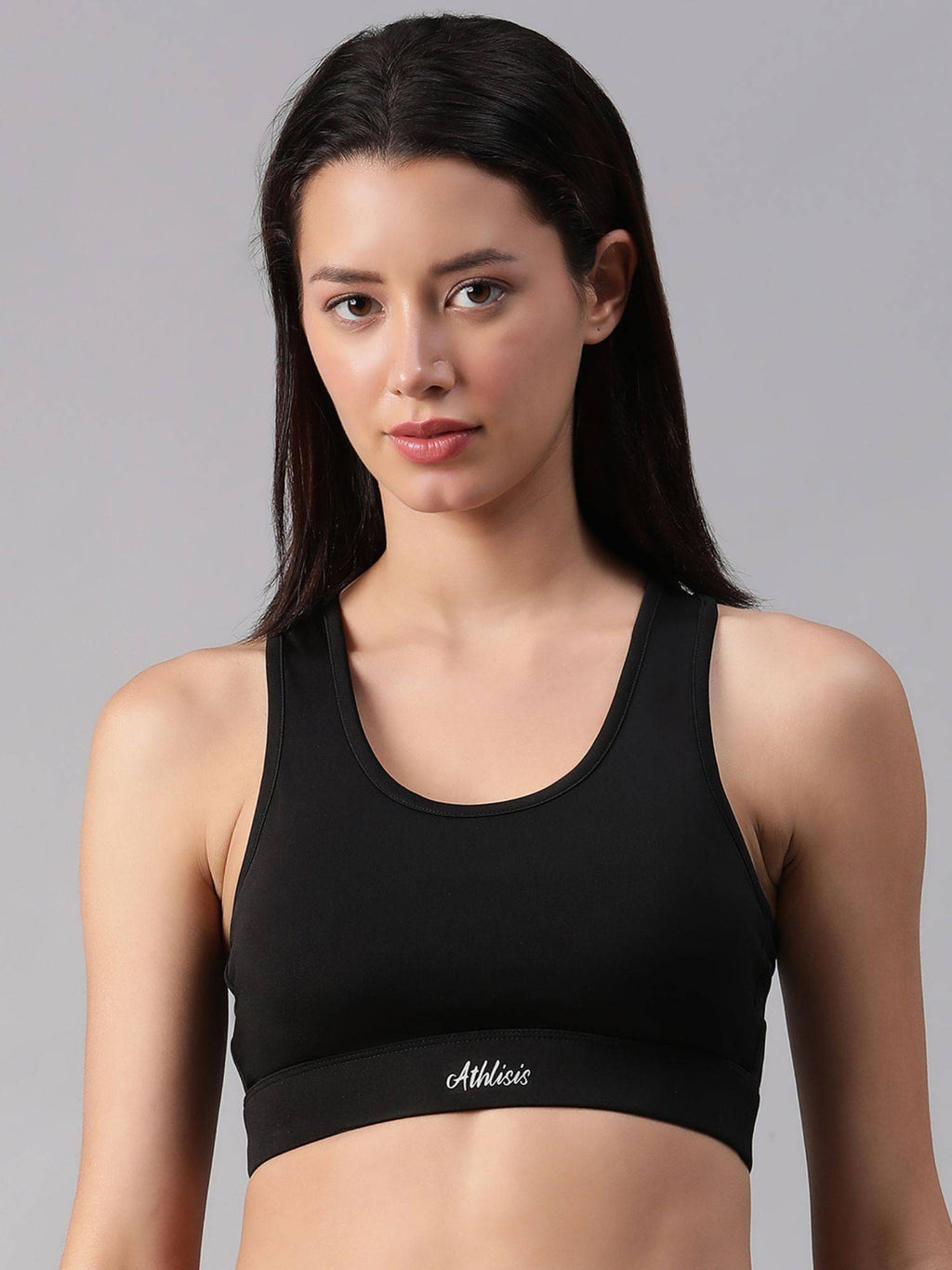 Dark Mauve Non-Wired Removable Padding Sports Bra | sb09 - view 19