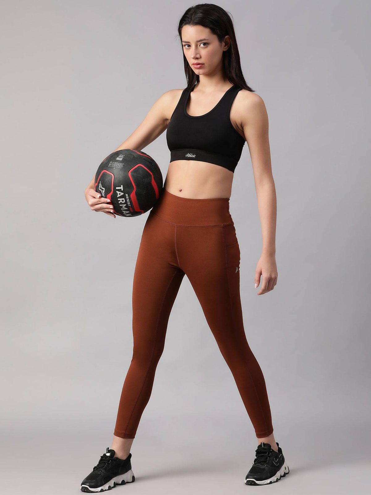 Dark Mauve Non-Wired Removable Padding Sports Bra | sb09 - view 23