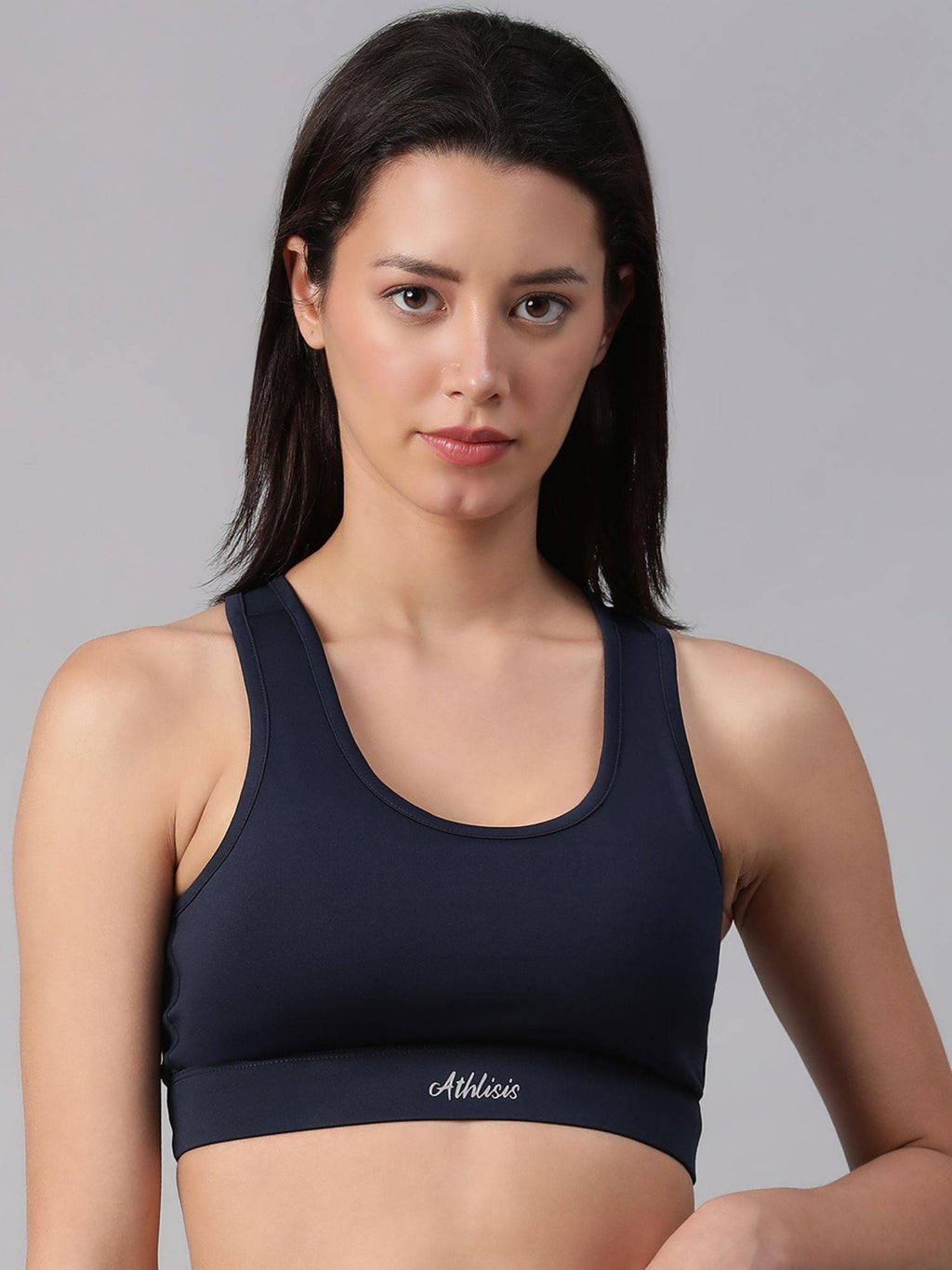 Dark Mauve Non-Wired Removable Padding Sports Bra | sb09 - view 31